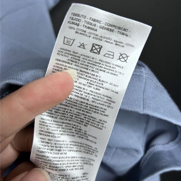 Armani Exchange Men's Regular Fit ASV Ribbed Cotton Slate Blue Crew Neck T-Shirt - Picture 9 of 10